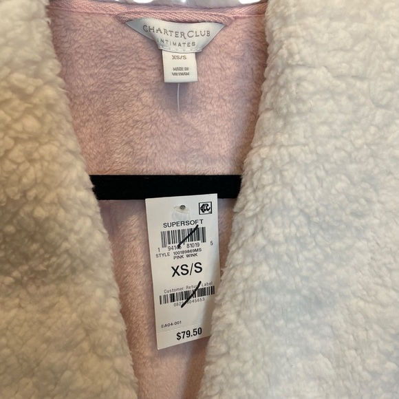 Charter Club Super Soft Robe Long Plush Pink Wink XS/S New - Picture 5 of 7